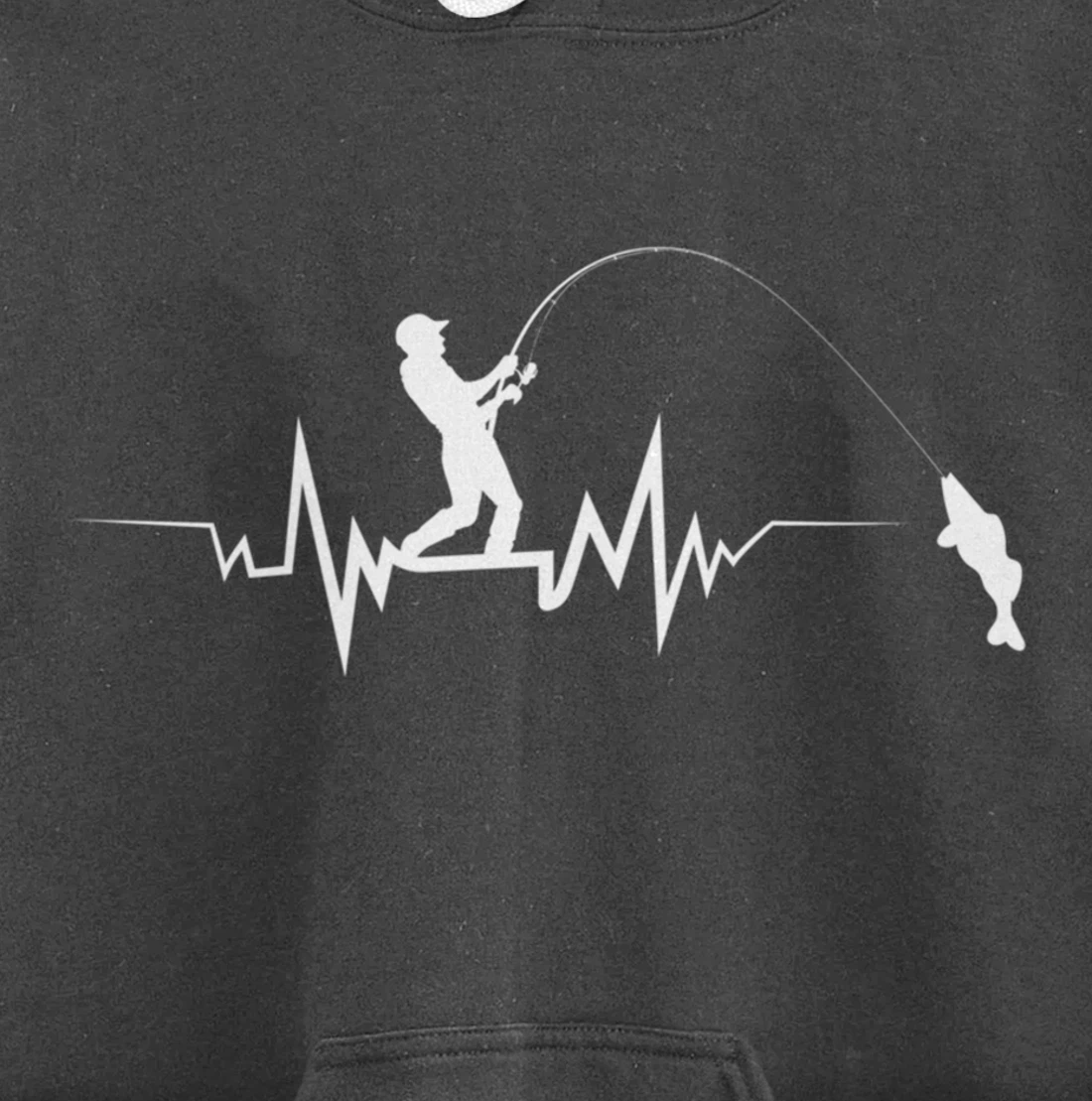 Fishing Heartbeat Funny Design For Fisherman Pullover Hoodie