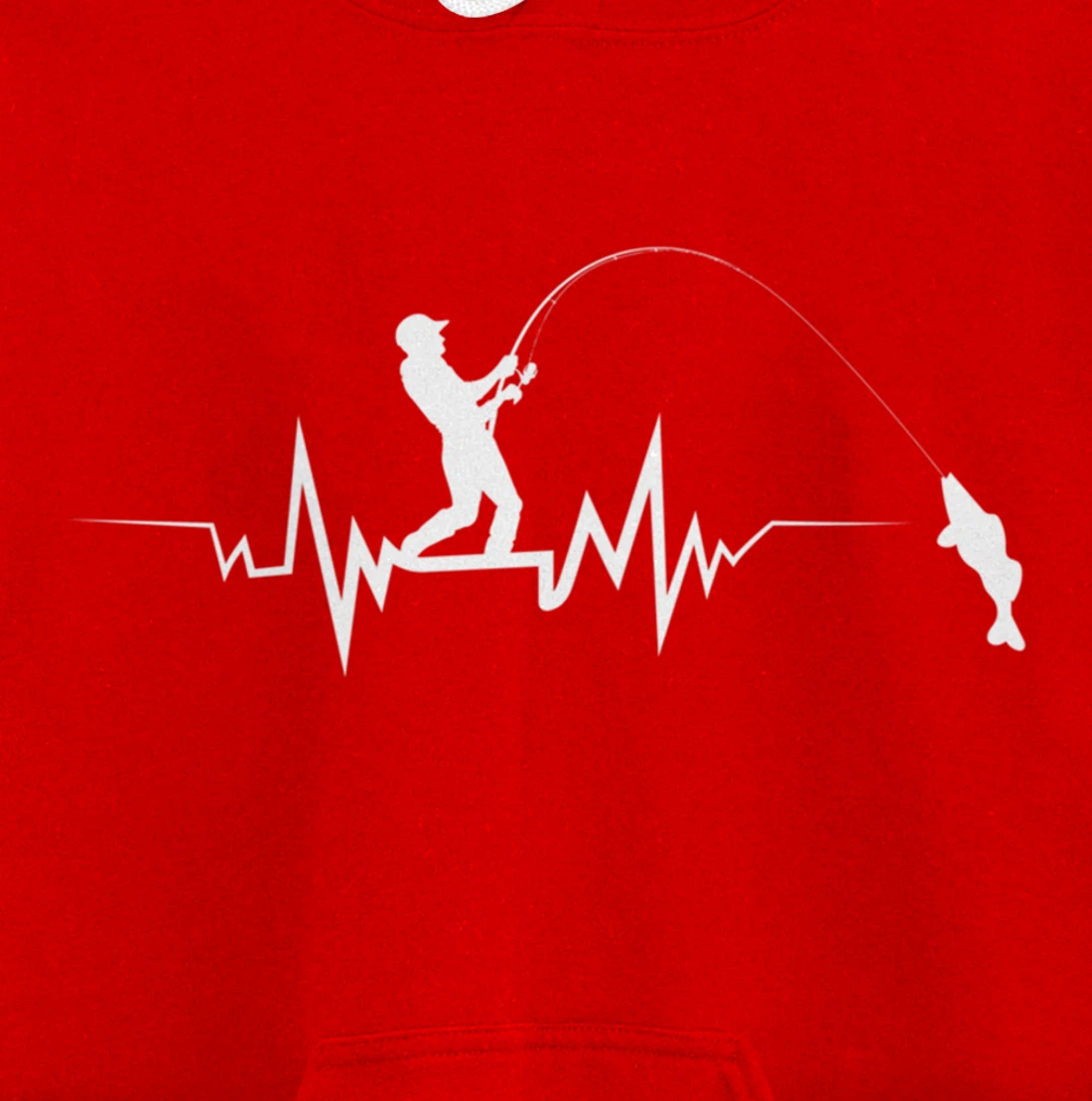 Fishing Heartbeat Funny Design For Fisherman Pullover Hoodie
