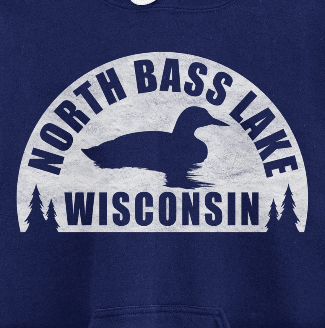 North Bass Lake Northern Wisconsin Loon Pullover Hoodie