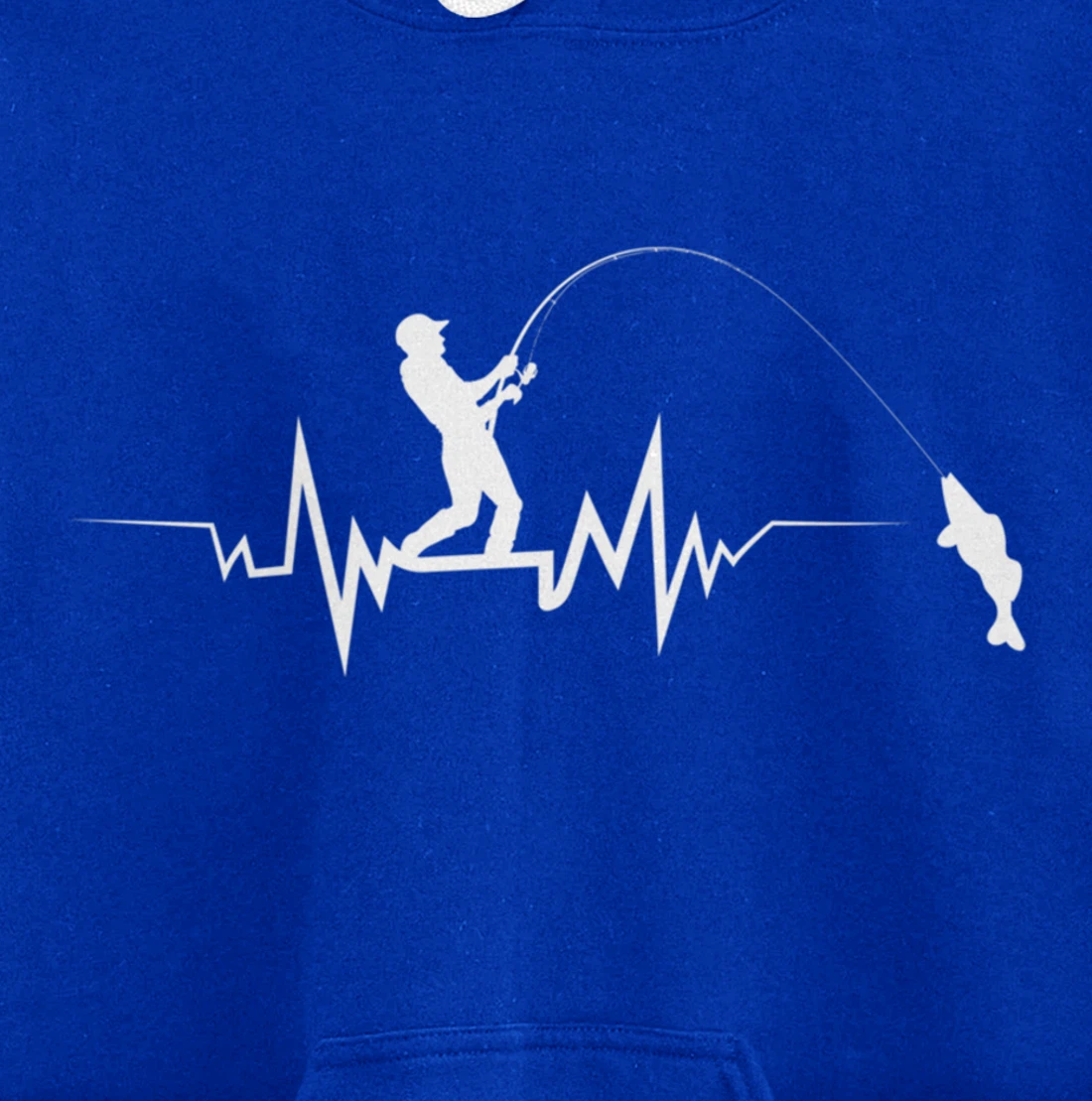 Fishing Heartbeat Funny Design For Fisherman Pullover Hoodie