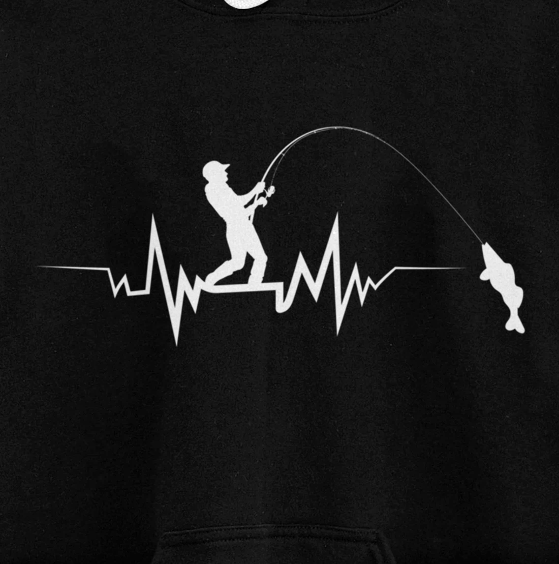 Fishing Heartbeat Funny Design For Fisherman Pullover Hoodie
