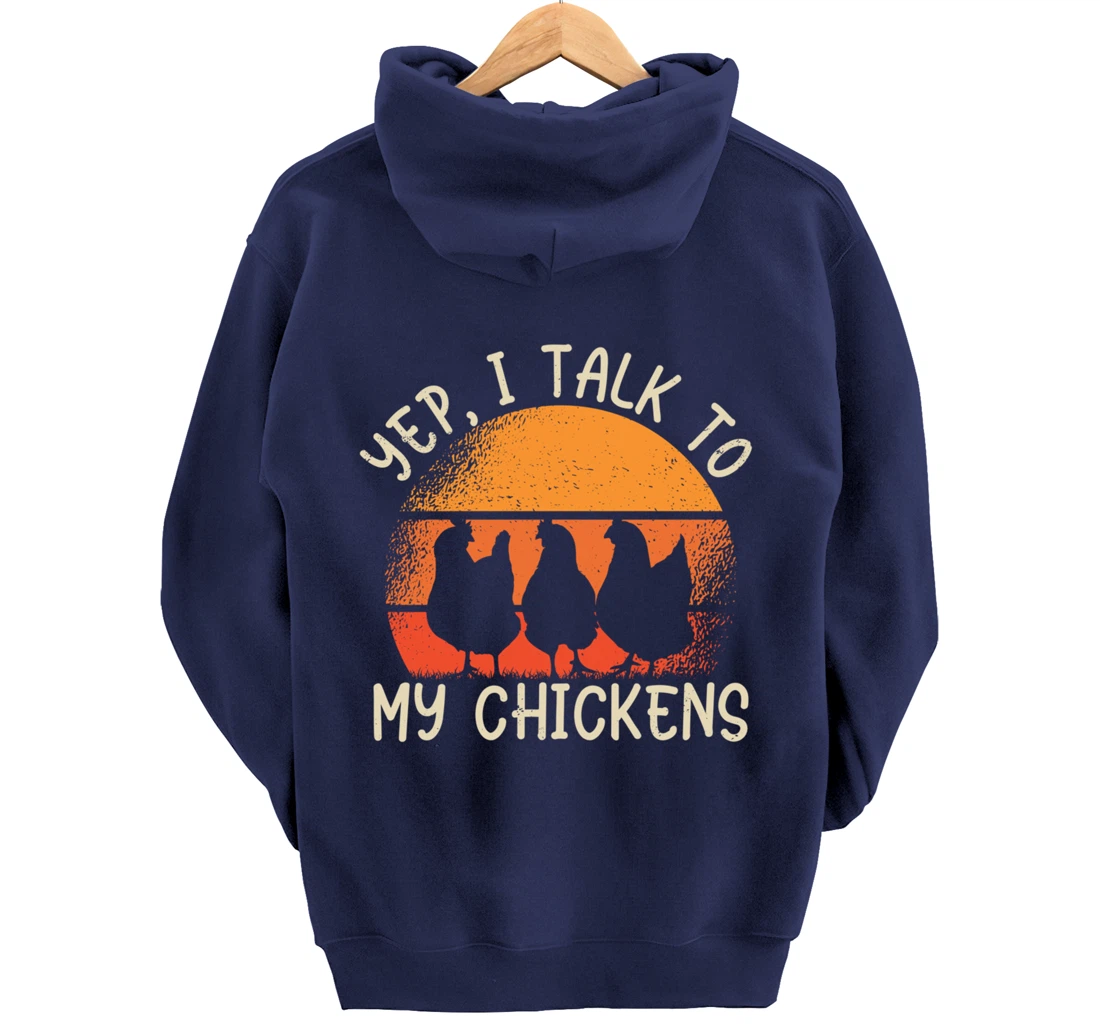 Funny Farm Lover Chickens Graphic for Women and Men Farmer Pullover Hoodie