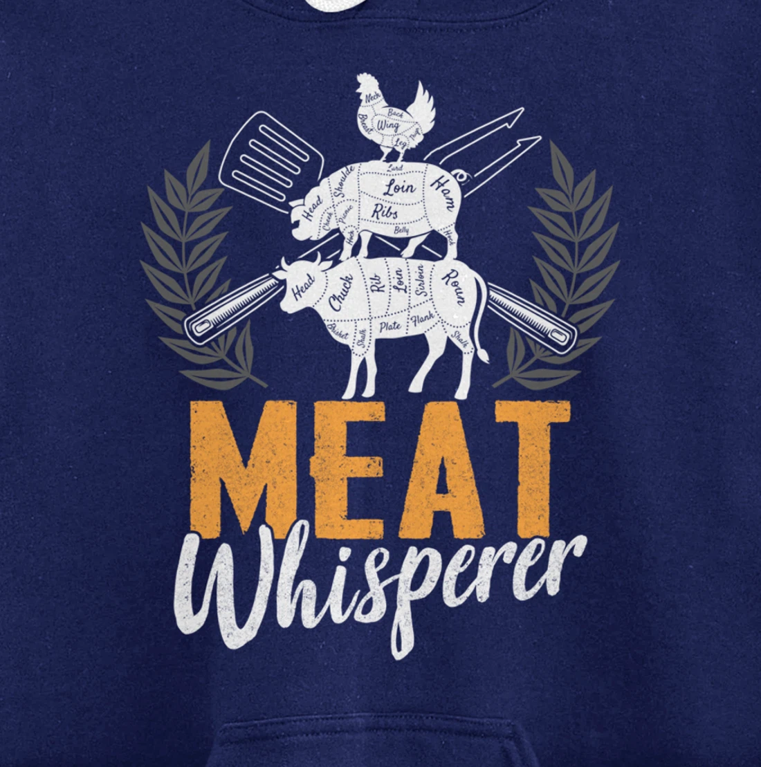 Funny Barbecue Whisperer Graphic Women Men Meat Smoking BBQ Pullover Hoodie