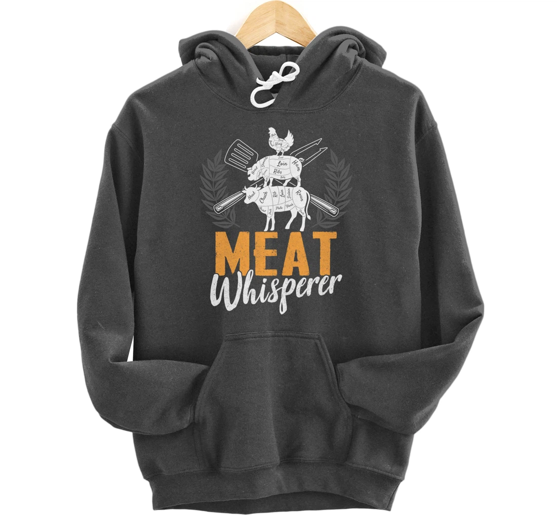 Funny Barbecue Whisperer Graphic Women Men Meat Smoking BBQ Pullover Hoodie