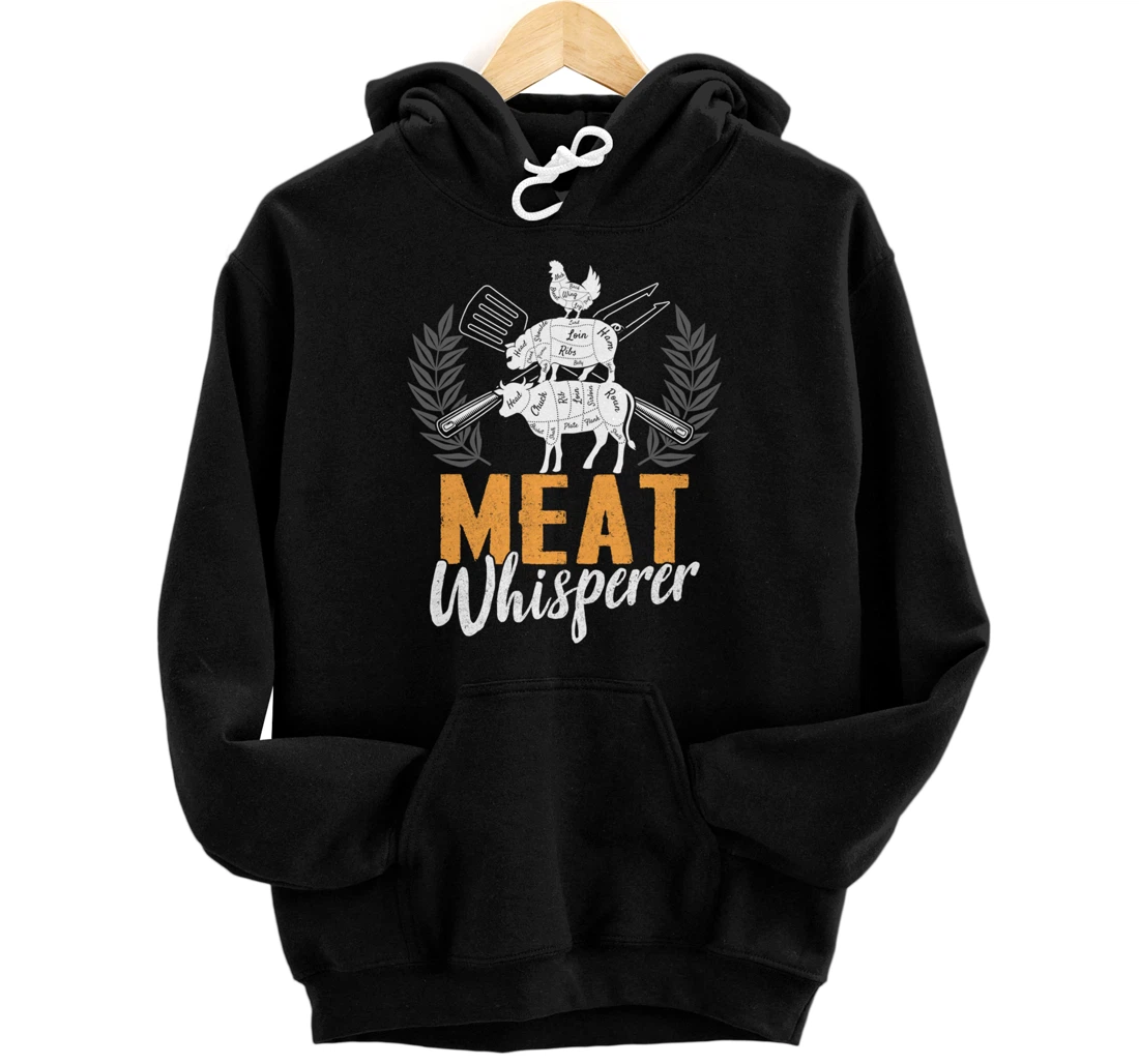 Funny Barbecue Whisperer Graphic Women Men Meat Smoking BBQ Pullover Hoodie