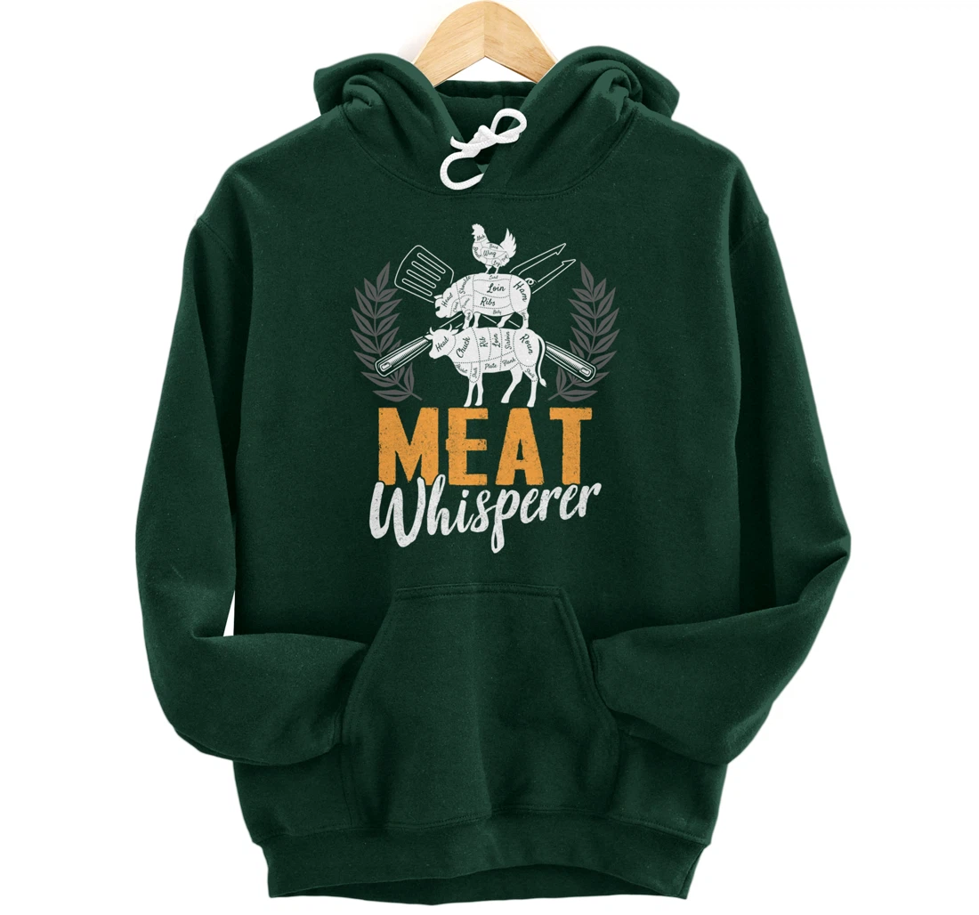 Funny Barbecue Whisperer Graphic Women Men Meat Smoking BBQ Pullover Hoodie