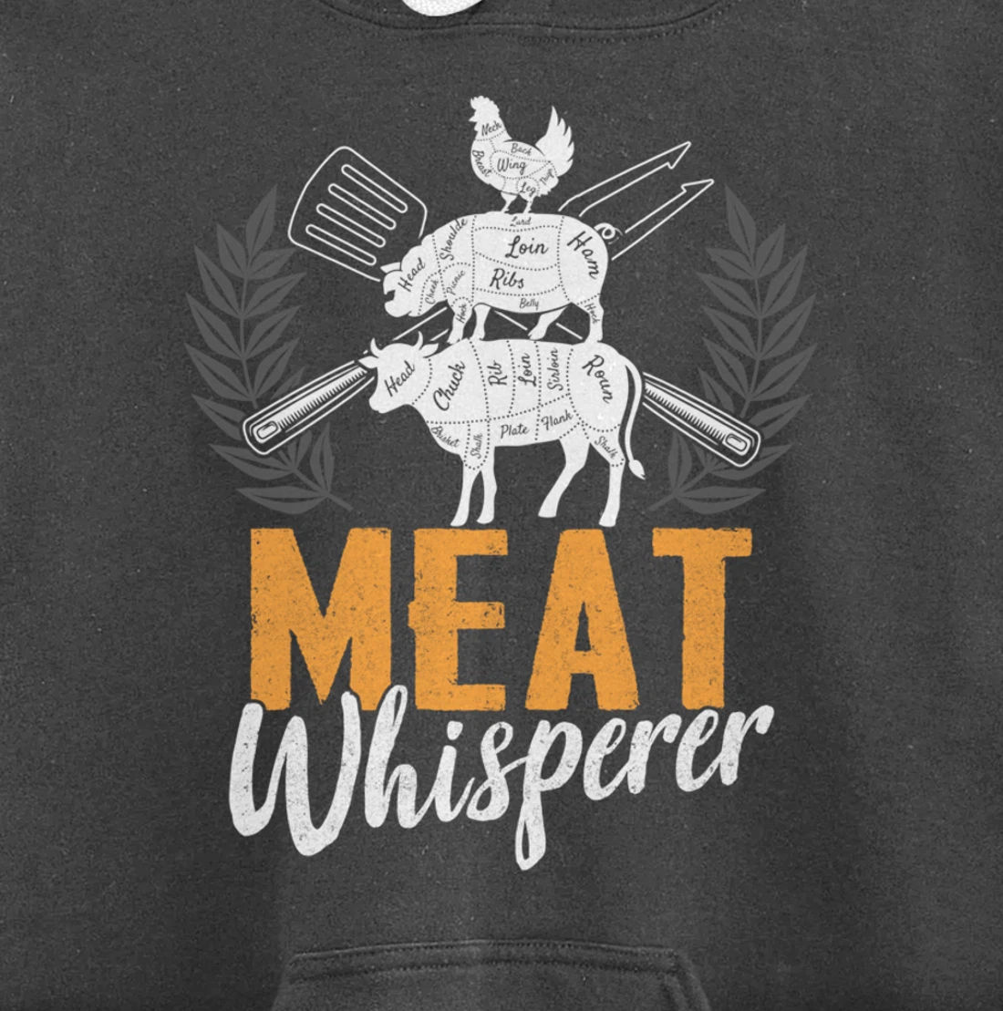 Funny Barbecue Whisperer Graphic Women Men Meat Smoking BBQ Pullover Hoodie