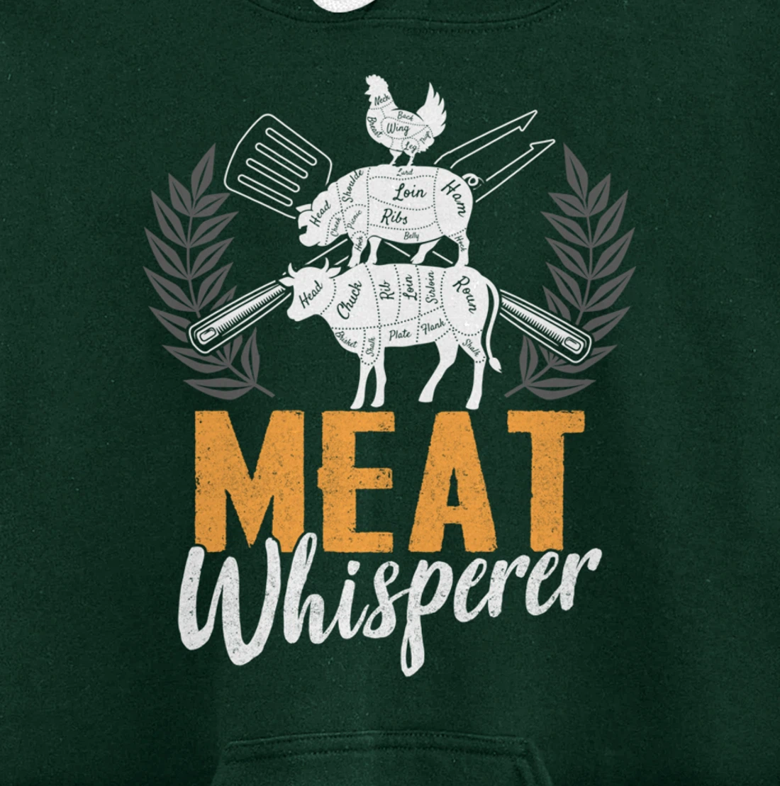 Funny Barbecue Whisperer Graphic Women Men Meat Smoking BBQ Pullover Hoodie