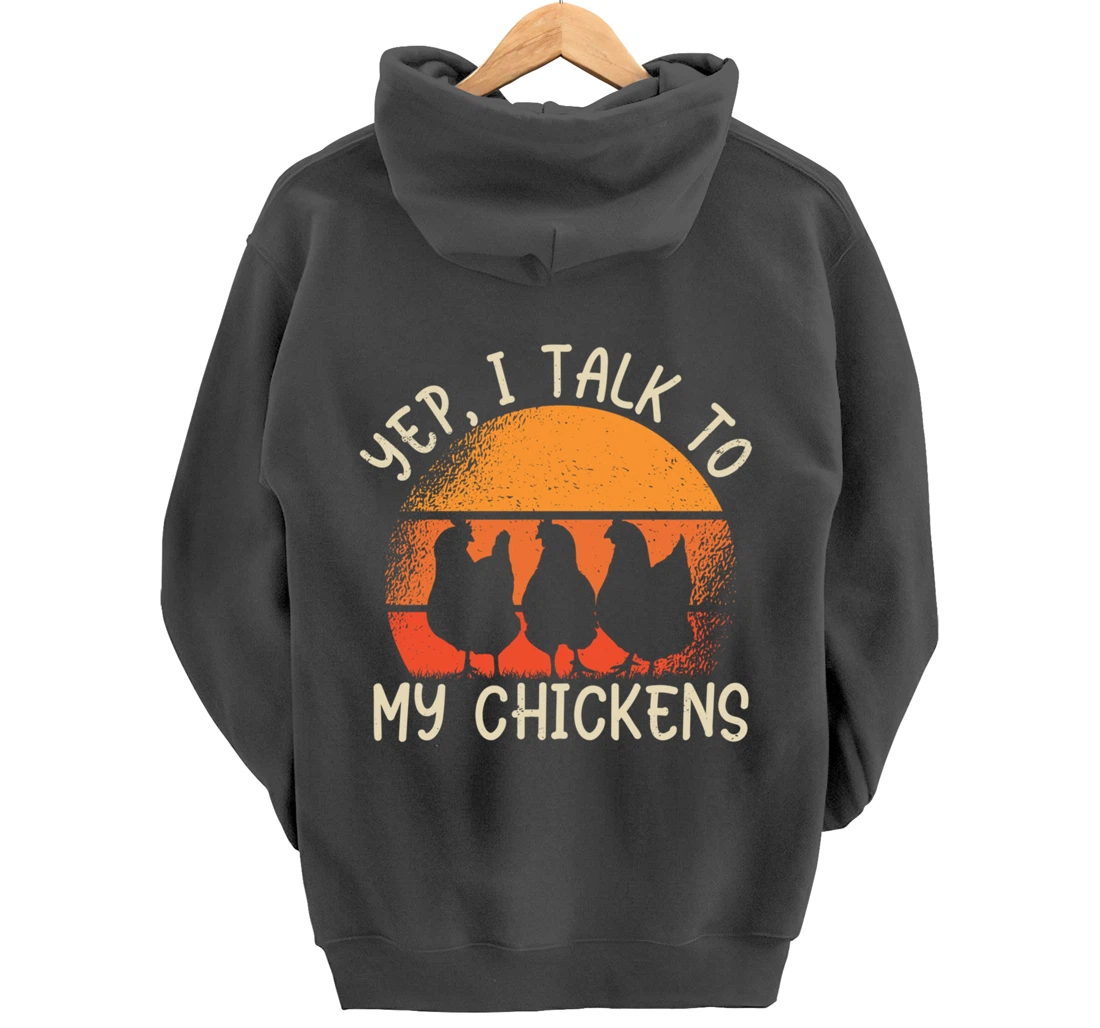 Funny Farm Lover Chickens Graphic for Women and Men Farmer Pullover Hoodie