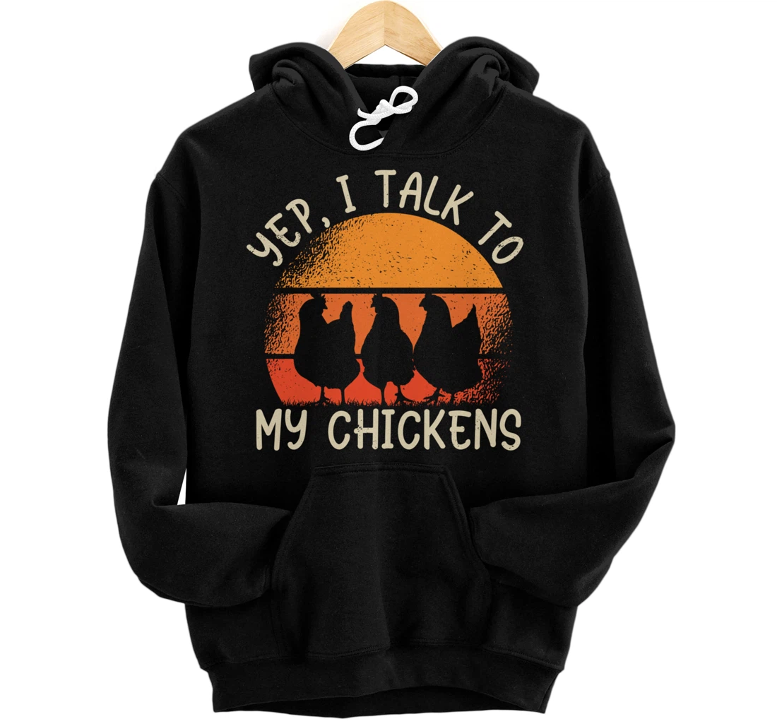 Funny Farm Lover Chickens Graphic for Women and Men Farmer Pullover Hoodie