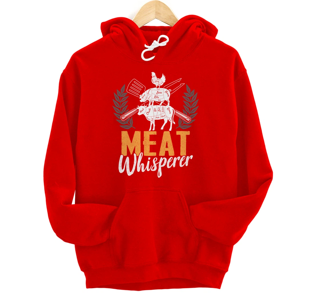 Funny Barbecue Whisperer Graphic Women Men Meat Smoking BBQ Pullover Hoodie
