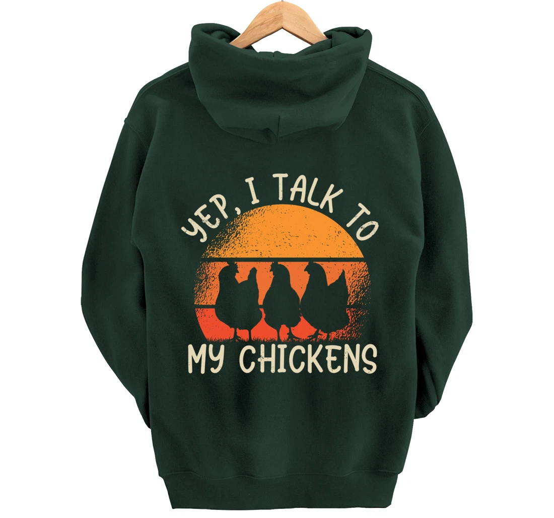 Funny Farm Lover Chickens Graphic for Women and Men Farmer Pullover Hoodie
