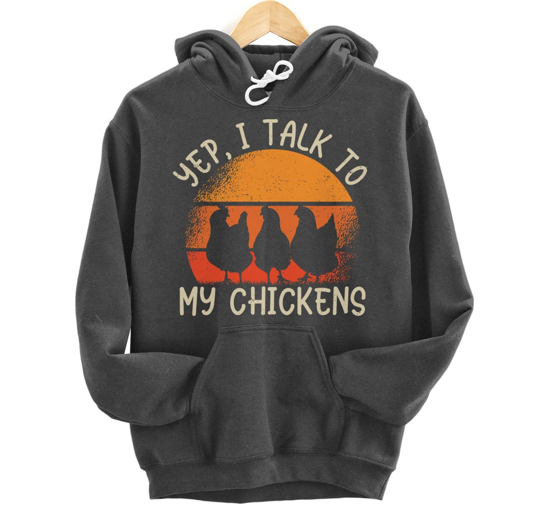 Funny Farm Lover Chickens Graphic for Women and Men Farmer Pullover Hoodie