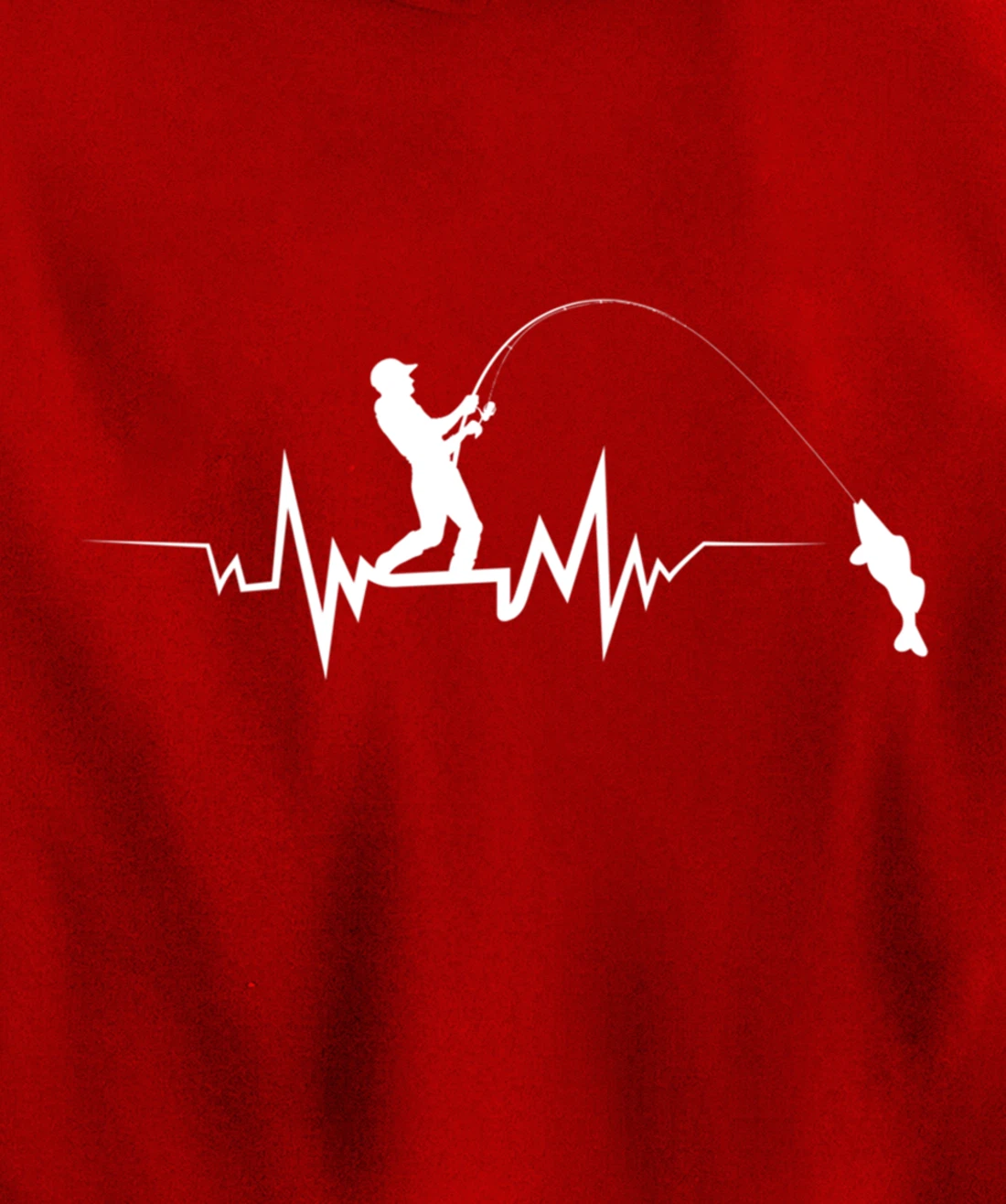 Fishing Heartbeat Funny Design For Fisherman Pullover Hoodie