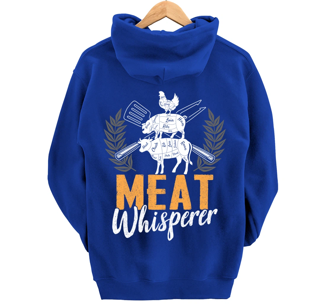 Funny Barbecue Whisperer Graphic Women Men Meat Smoking BBQ Pullover Hoodie