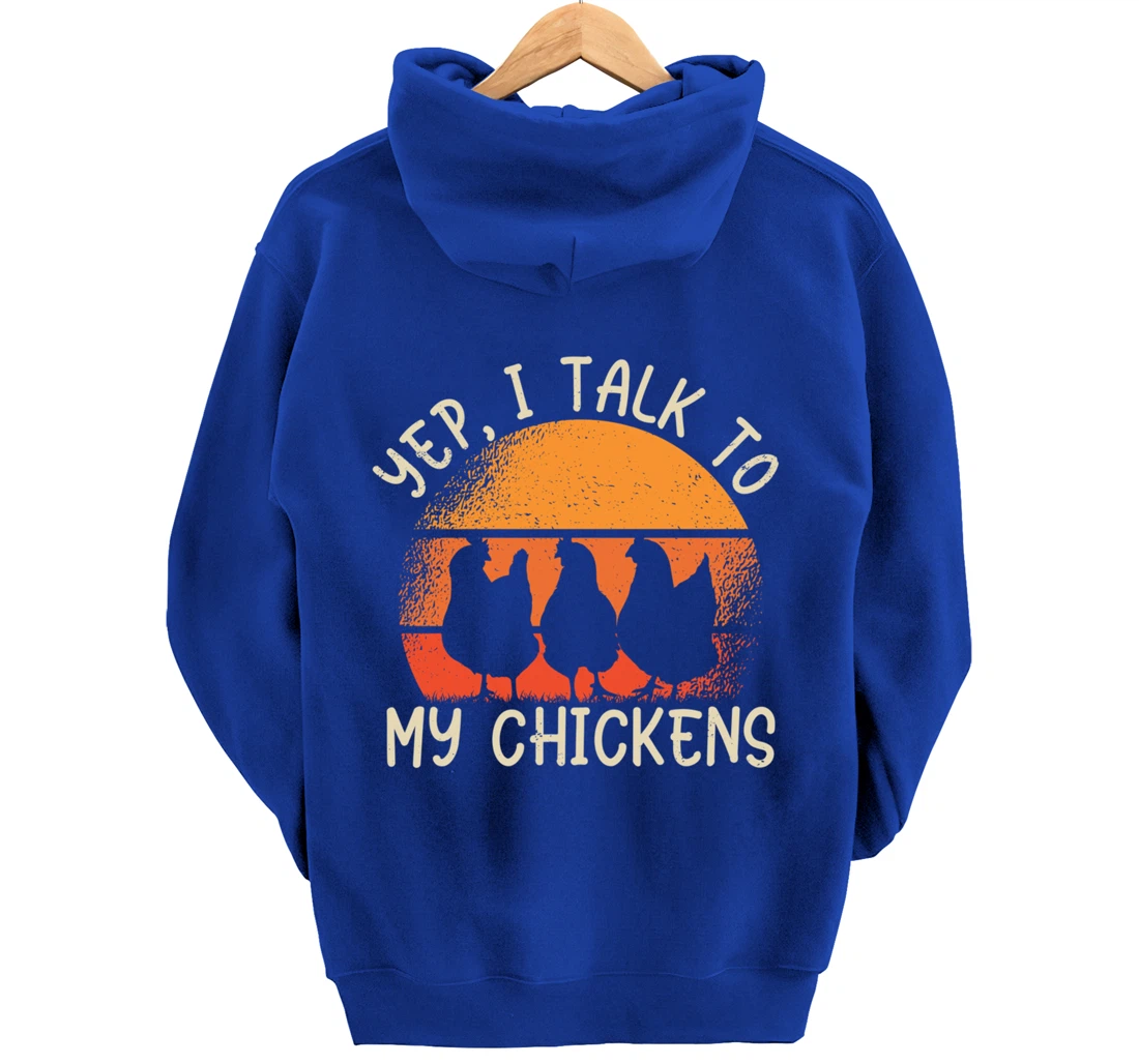 Funny Farm Lover Chickens Graphic for Women and Men Farmer Pullover Hoodie