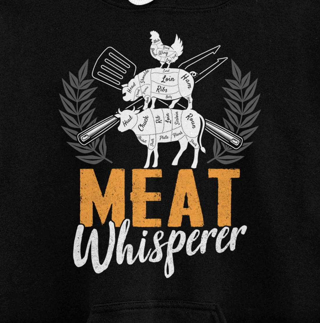 Funny Barbecue Whisperer Graphic Women Men Meat Smoking BBQ Pullover Hoodie