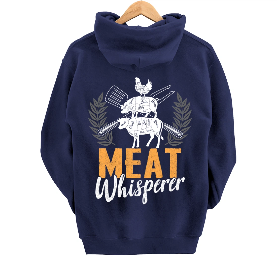 Funny Barbecue Whisperer Graphic Women Men Meat Smoking BBQ Pullover Hoodie