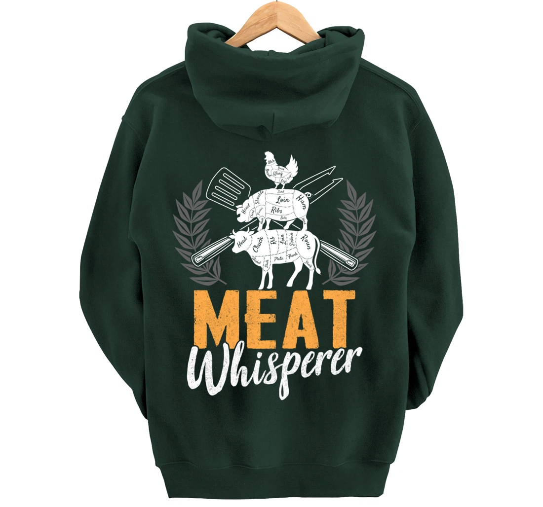 Funny Barbecue Whisperer Graphic Women Men Meat Smoking BBQ Pullover Hoodie