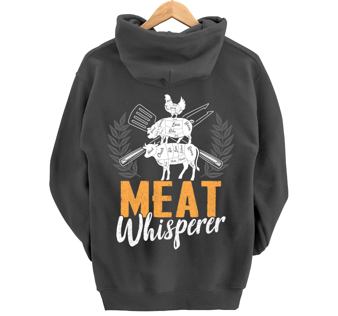 Funny Barbecue Whisperer Graphic Women Men Meat Smoking BBQ Pullover Hoodie