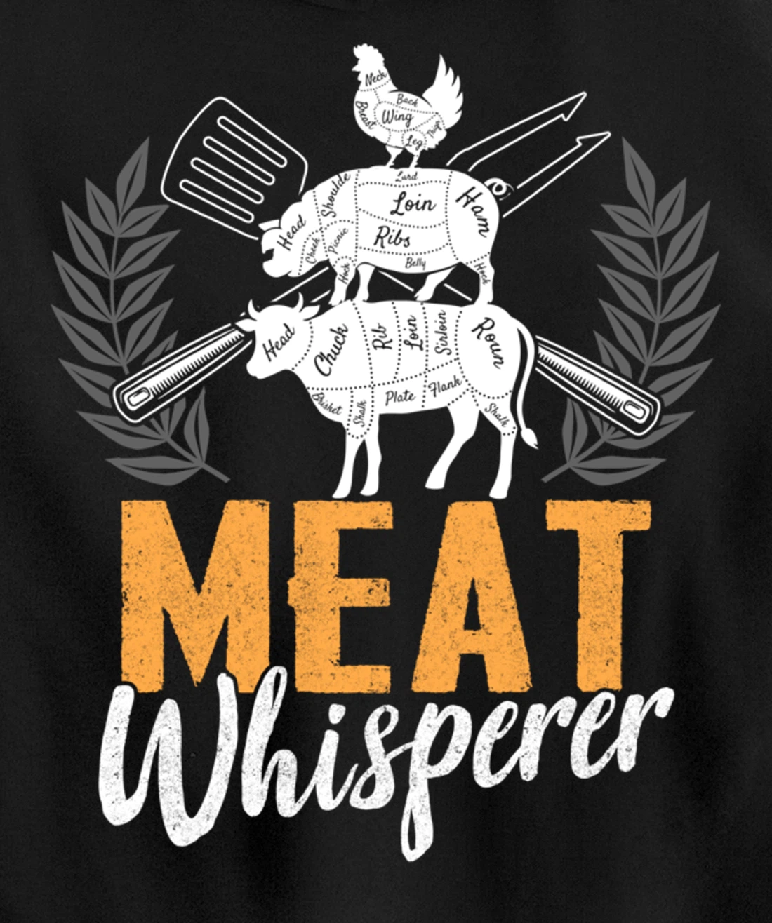 Funny Barbecue Whisperer Graphic Women Men Meat Smoking BBQ Pullover Hoodie