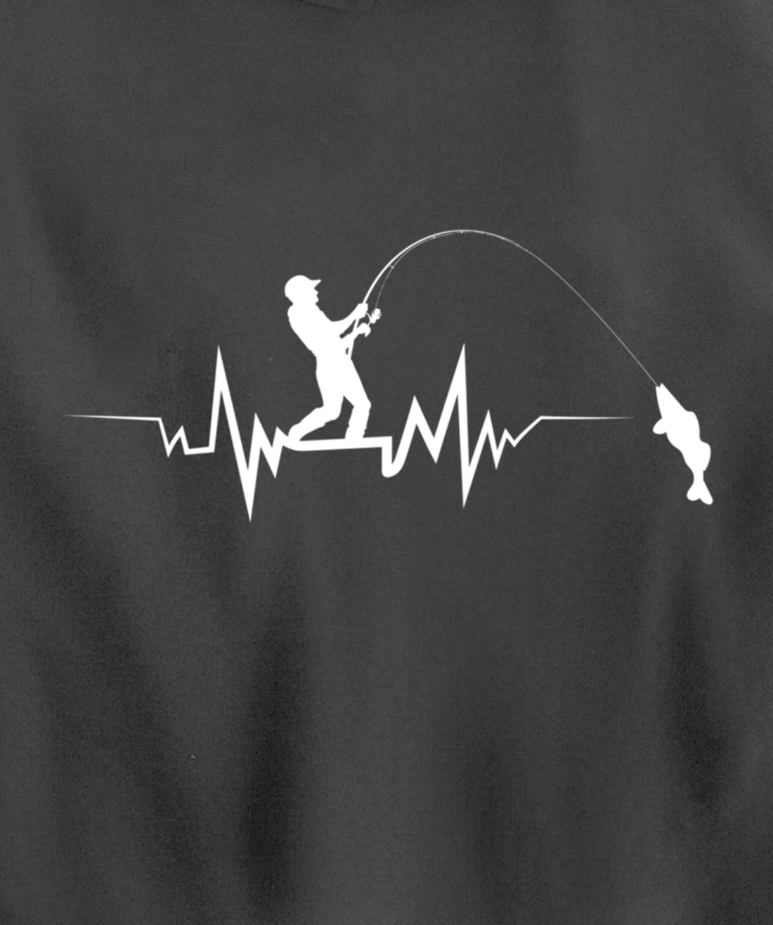 Fishing Heartbeat Funny Design For Fisherman Pullover Hoodie