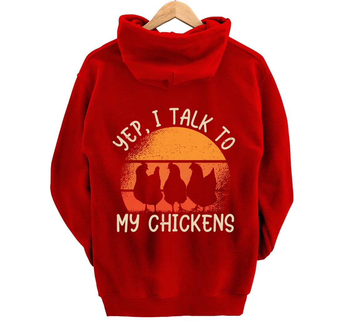 Funny Farm Lover Chickens Graphic for Women and Men Farmer Pullover Hoodie