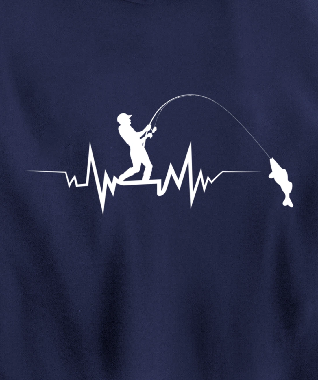 Fishing Heartbeat Funny Design For Fisherman Pullover Hoodie