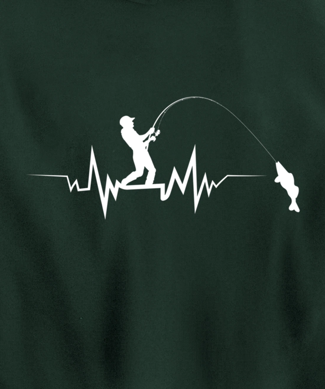 Fishing Heartbeat Funny Design For Fisherman Pullover Hoodie