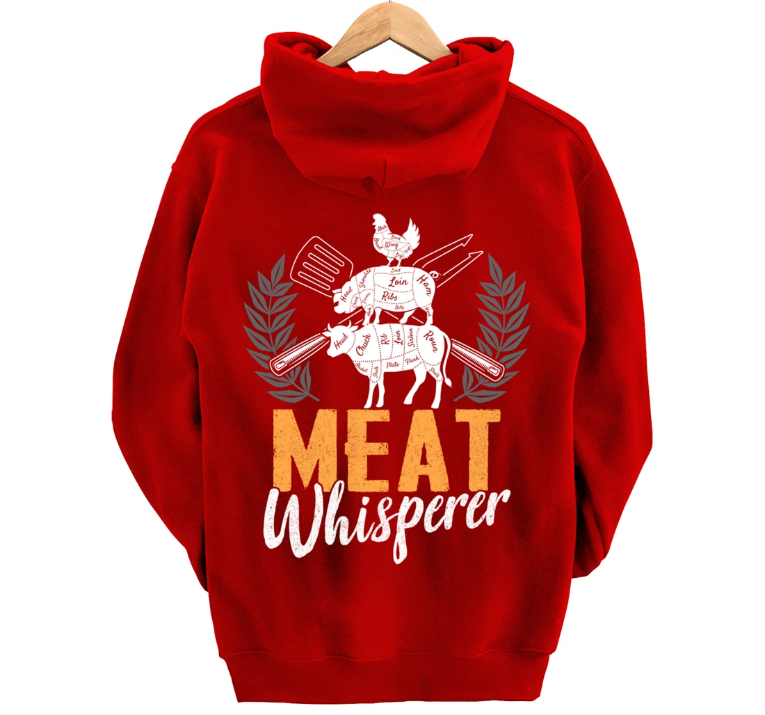 Funny Barbecue Whisperer Graphic Women Men Meat Smoking BBQ Pullover Hoodie