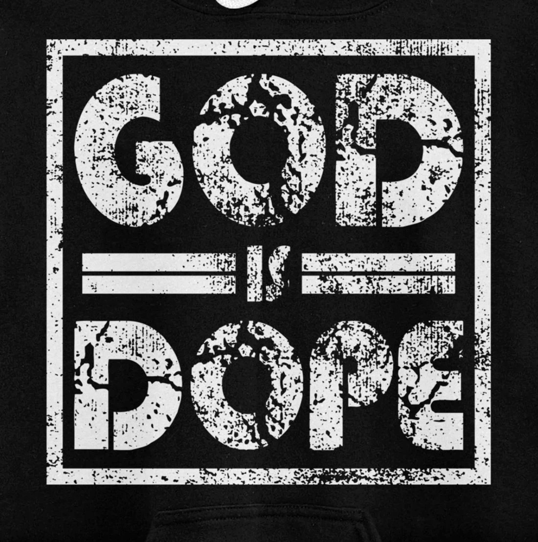 Distressed Design Religious Spiritual Grunge Faithful Pullover Hoodie