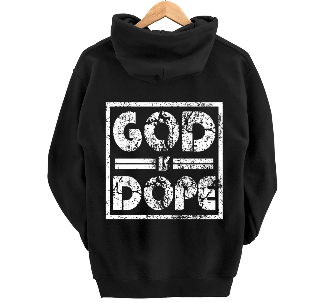 Distressed Design Religious Spiritual Grunge Faithful Pullover Hoodie