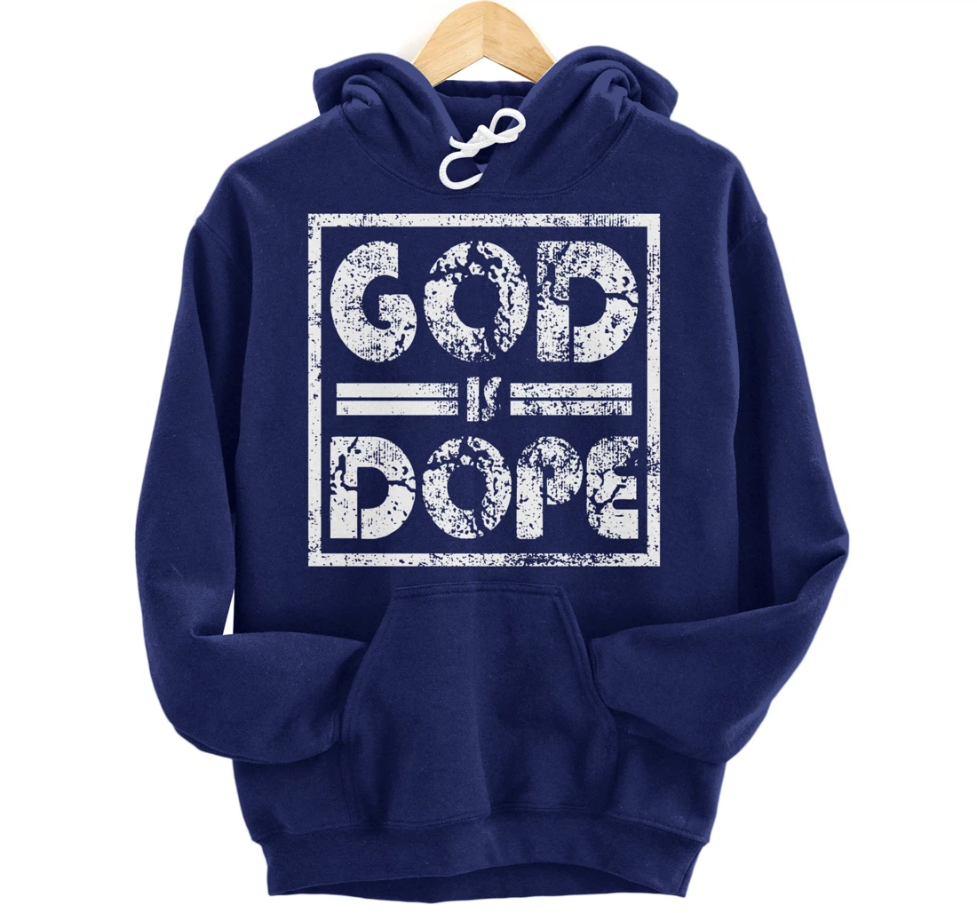 Distressed Design Religious Spiritual Grunge Faithful Pullover Hoodie