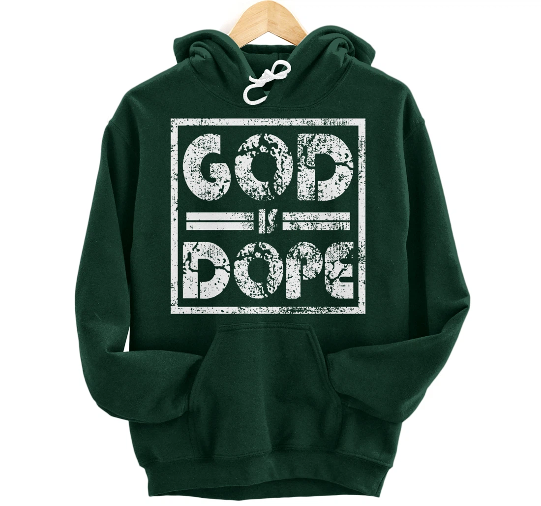 Distressed Design Religious Spiritual Grunge Faithful Pullover Hoodie