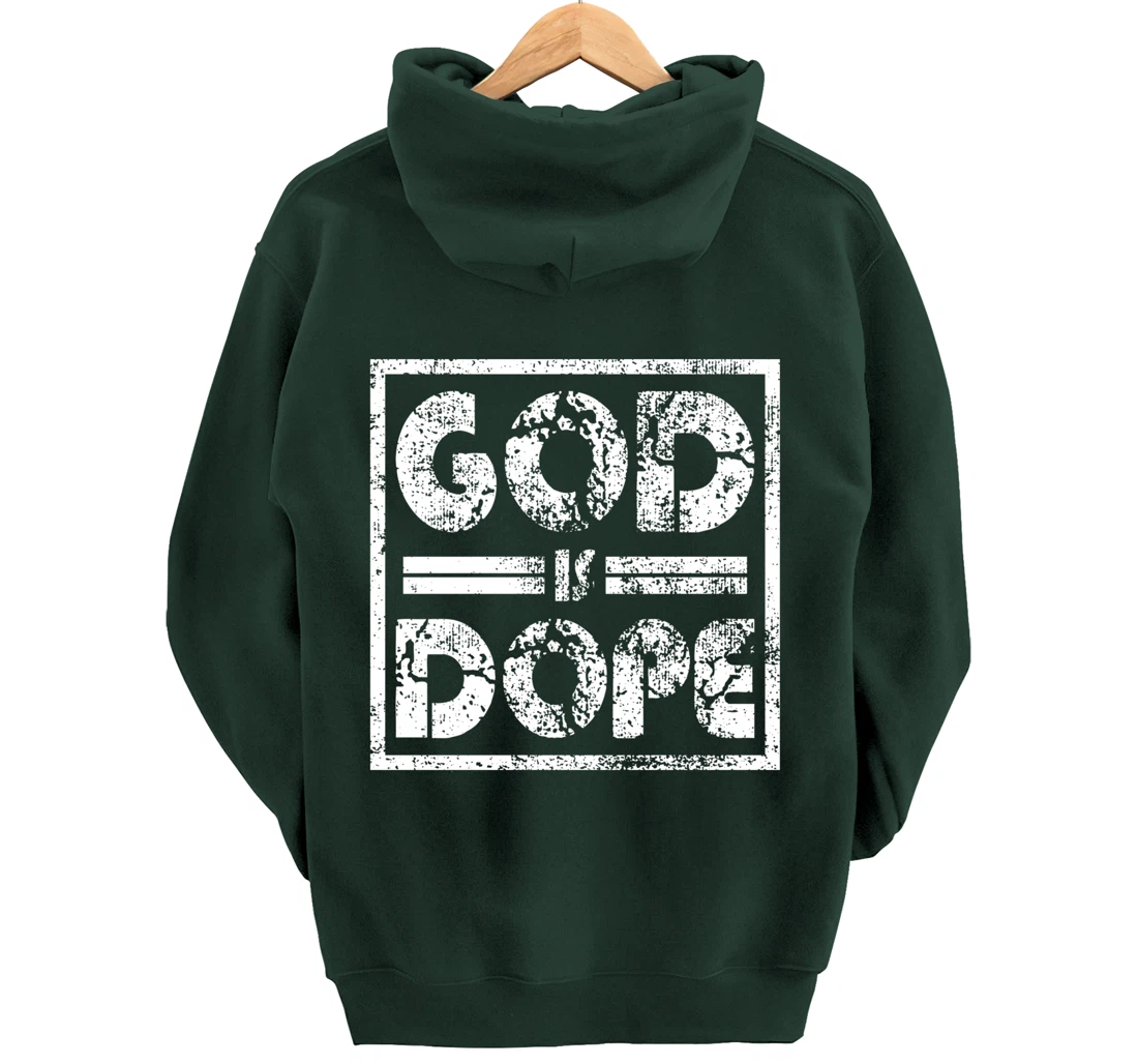 Distressed Design Religious Spiritual Grunge Faithful Pullover Hoodie