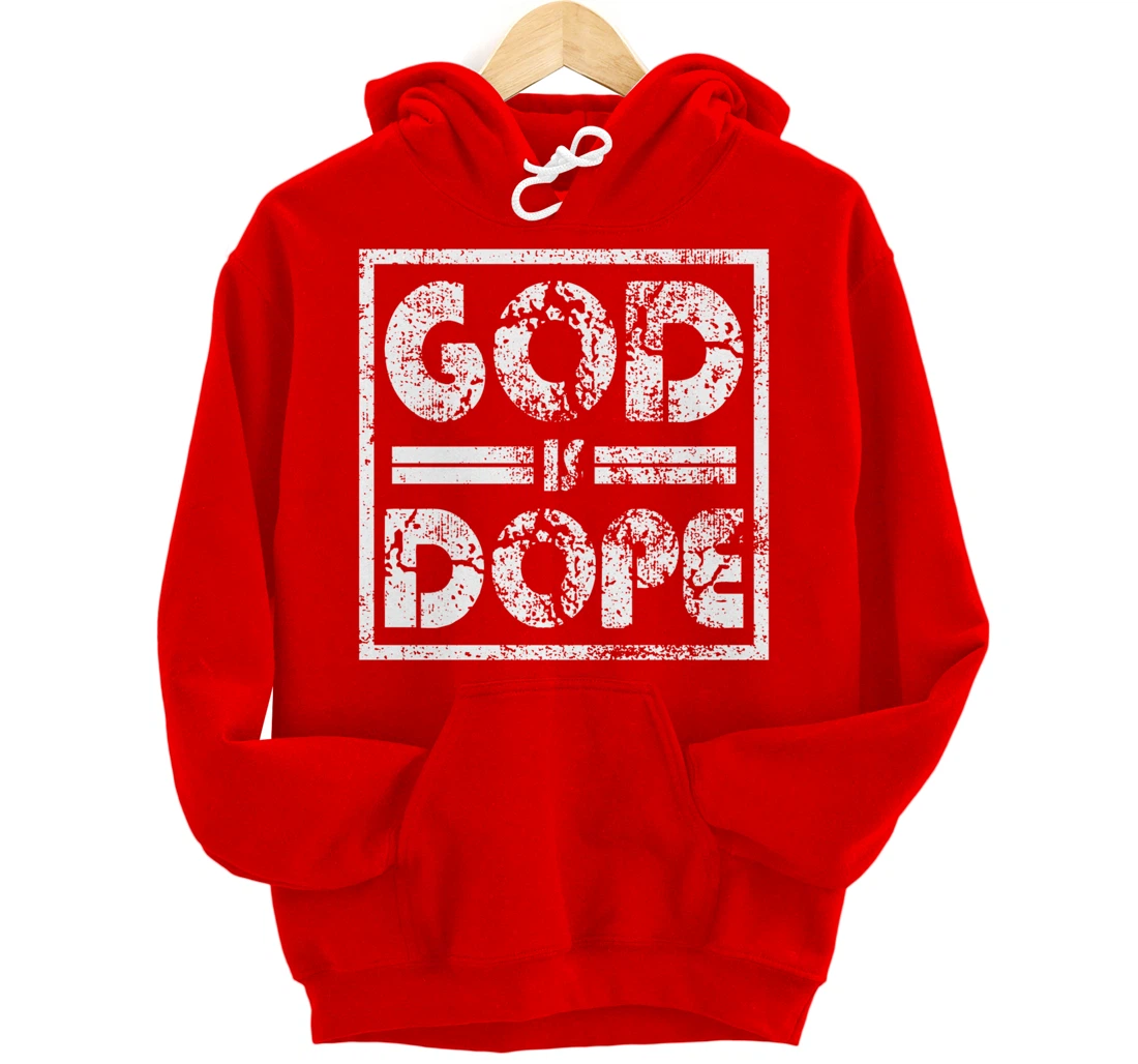 Distressed Design Religious Spiritual Grunge Faithful Pullover Hoodie