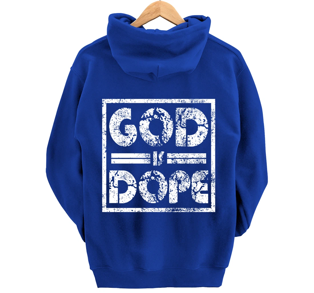 Distressed Design Religious Spiritual Grunge Faithful Pullover Hoodie
