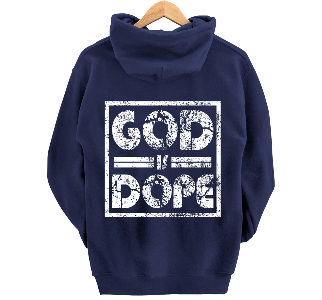 Distressed Design Religious Spiritual Grunge Faithful Pullover Hoodie