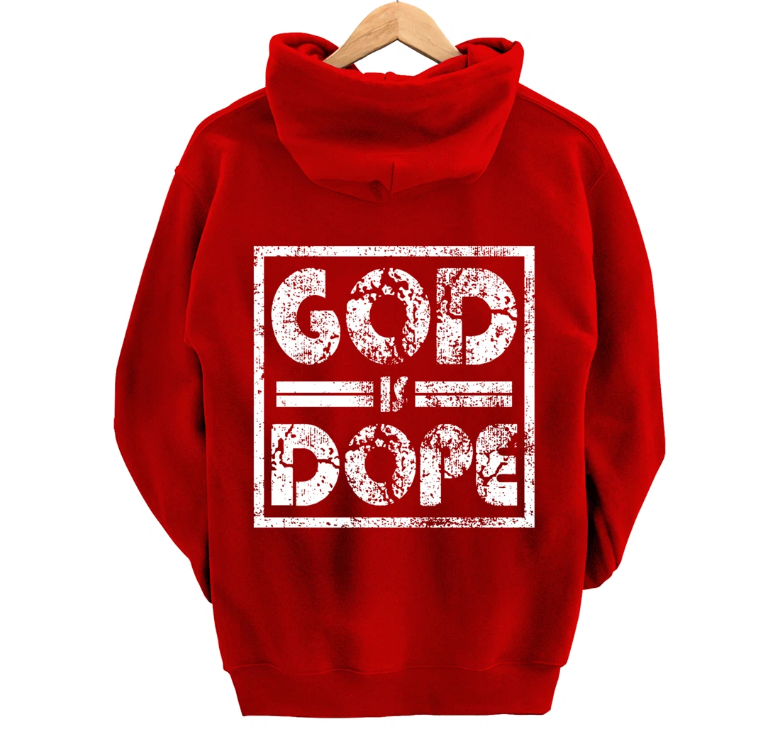 Distressed Design Religious Spiritual Grunge Faithful Pullover Hoodie