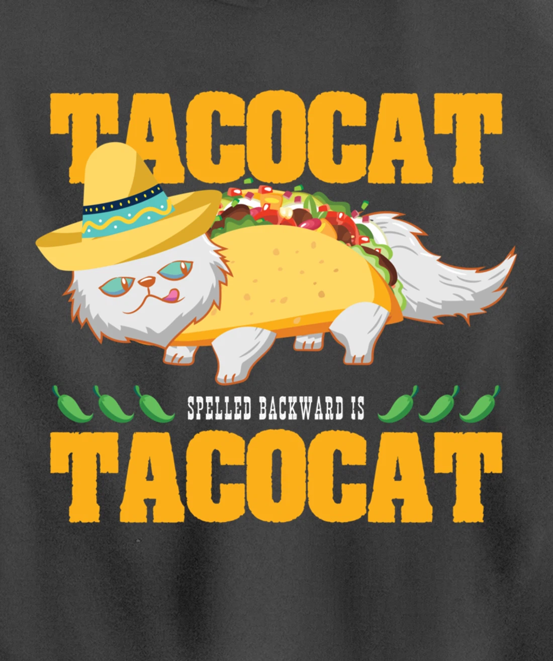 Tacocat Spelled Backwards Funny Cat Lover Mexican Food Tacos Pullover Hoodie