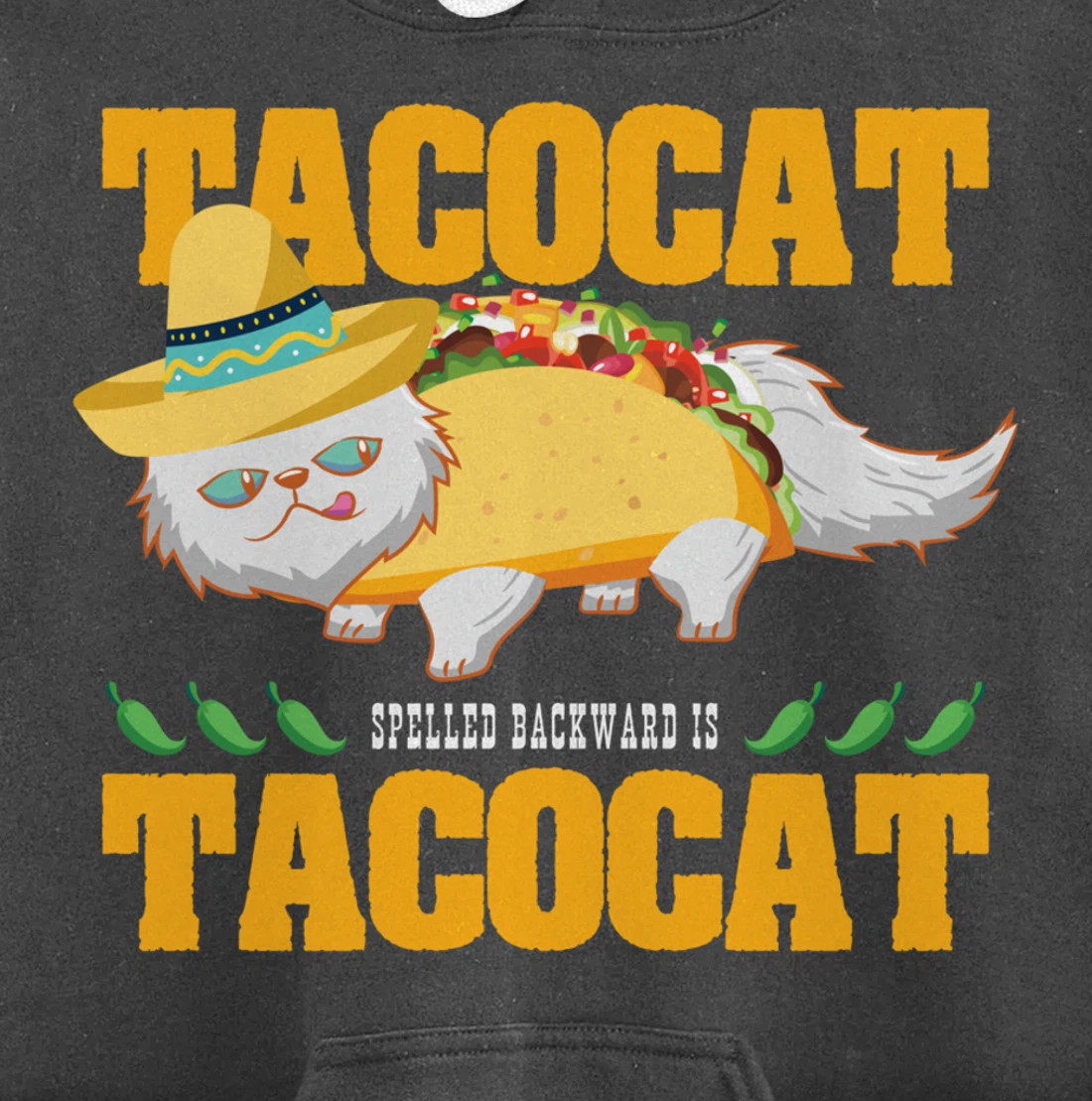 Tacocat Spelled Backwards Funny Cat Lover Mexican Food Tacos Pullover Hoodie