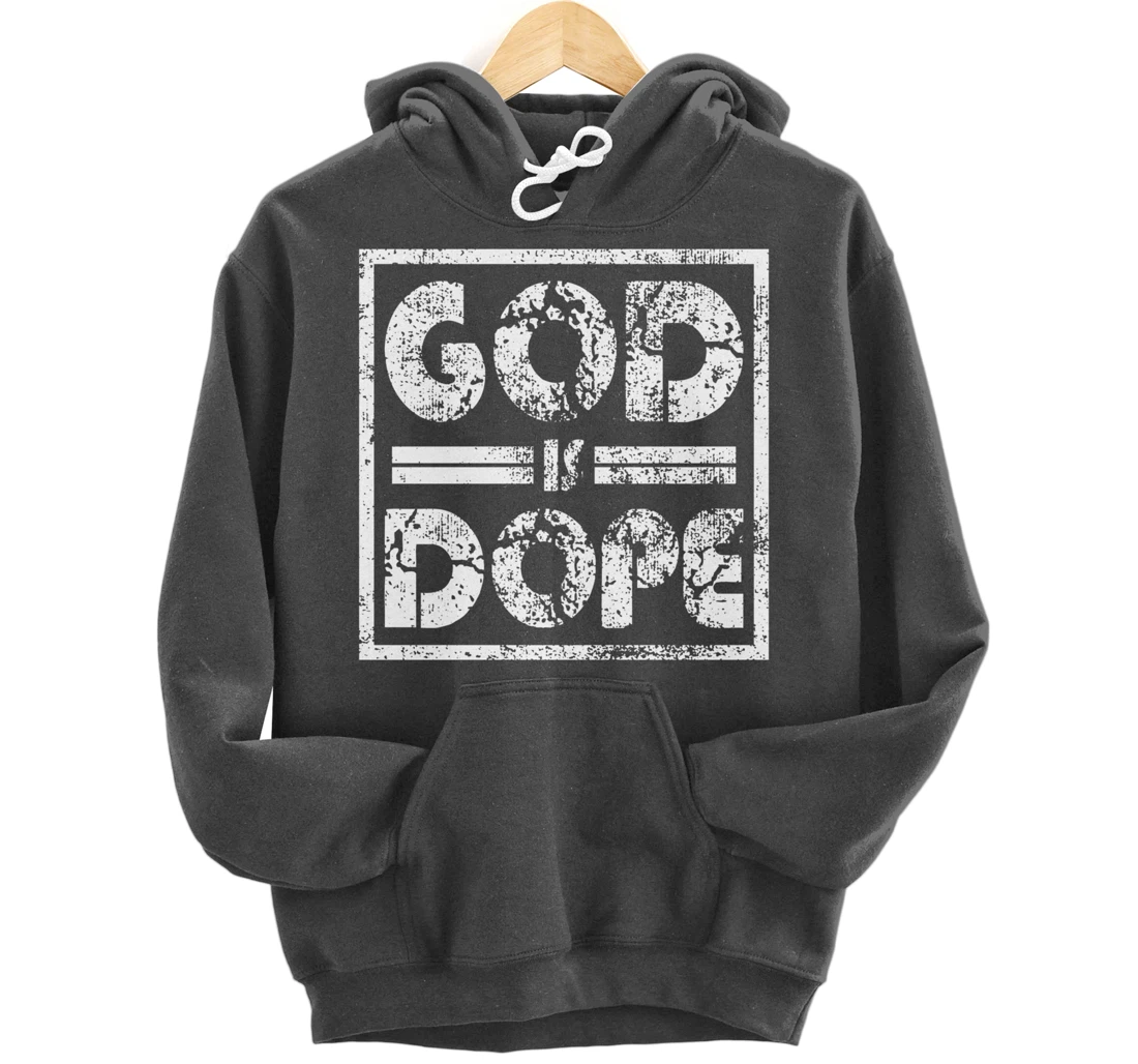 Distressed Design Religious Spiritual Grunge Faithful Pullover Hoodie