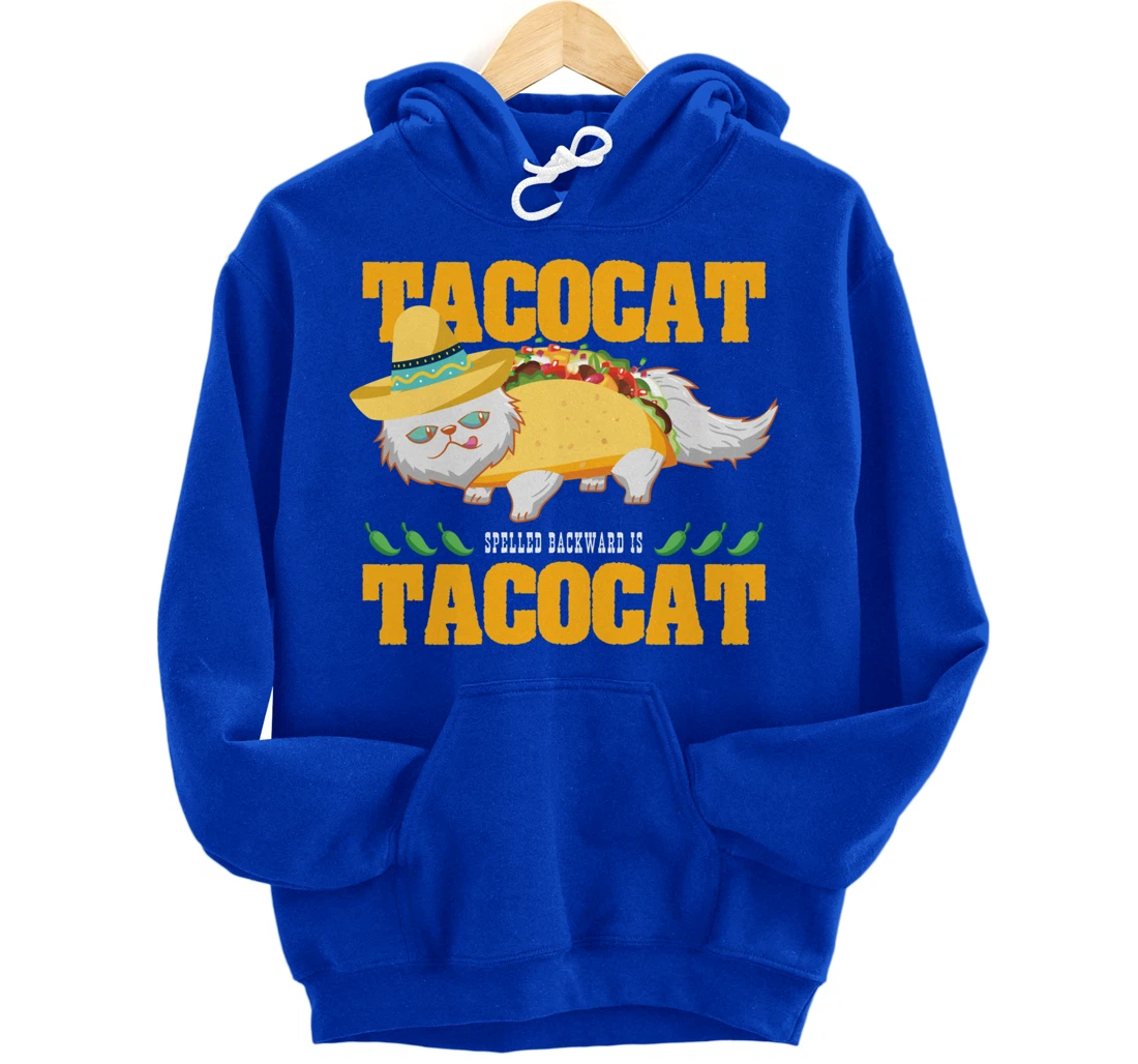 Tacocat Spelled Backwards Funny Cat Lover Mexican Food Tacos Pullover Hoodie