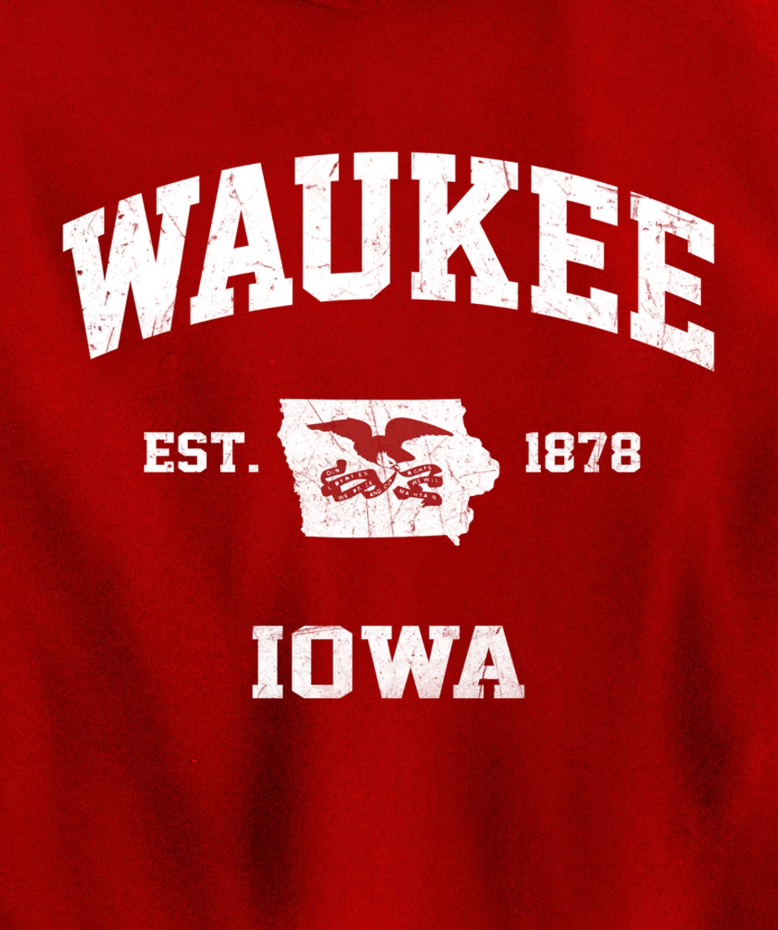 Waukee Iowa IA vintage State Athletic style Pullover Hoodie