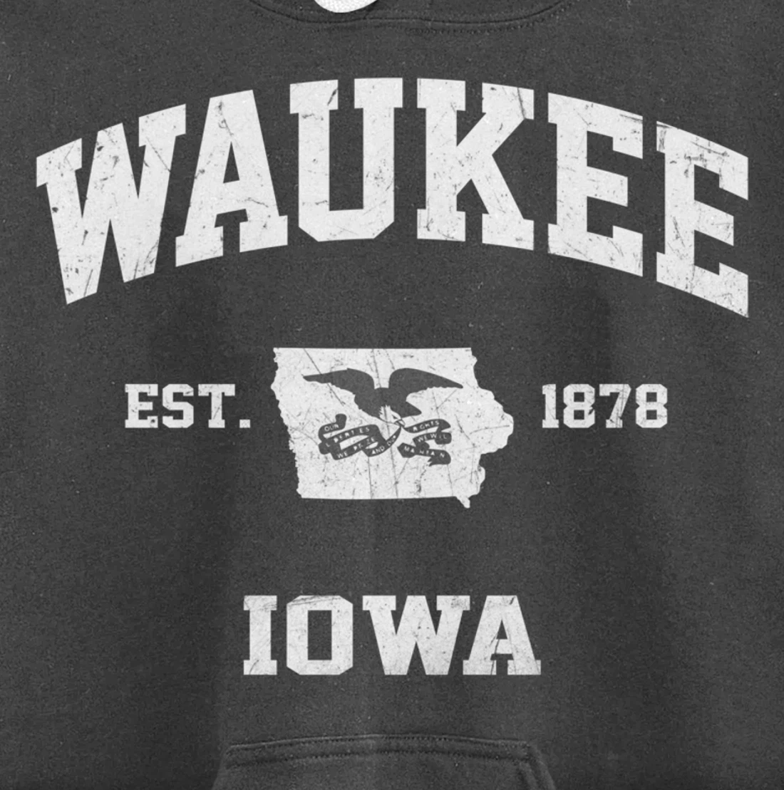 Waukee Iowa IA vintage State Athletic style Pullover Hoodie