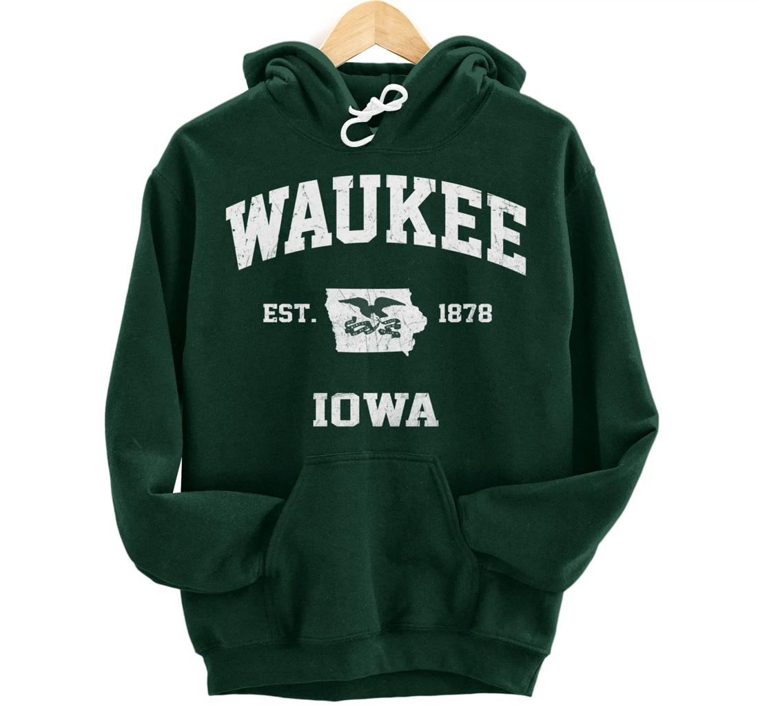 Waukee Iowa IA vintage State Athletic style Pullover Hoodie