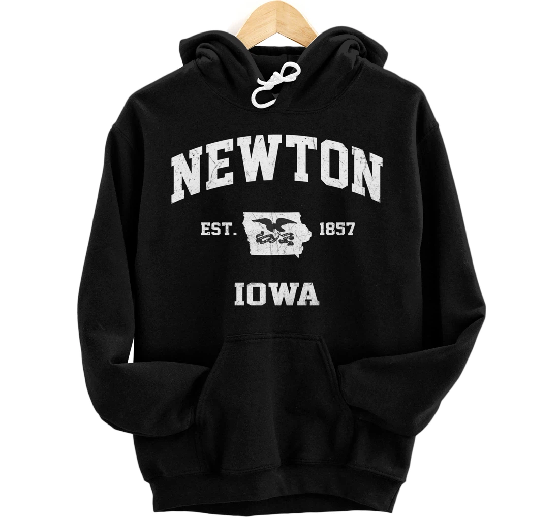 Newton Iowa IA vintage State Athletic style Pullover Hoodie