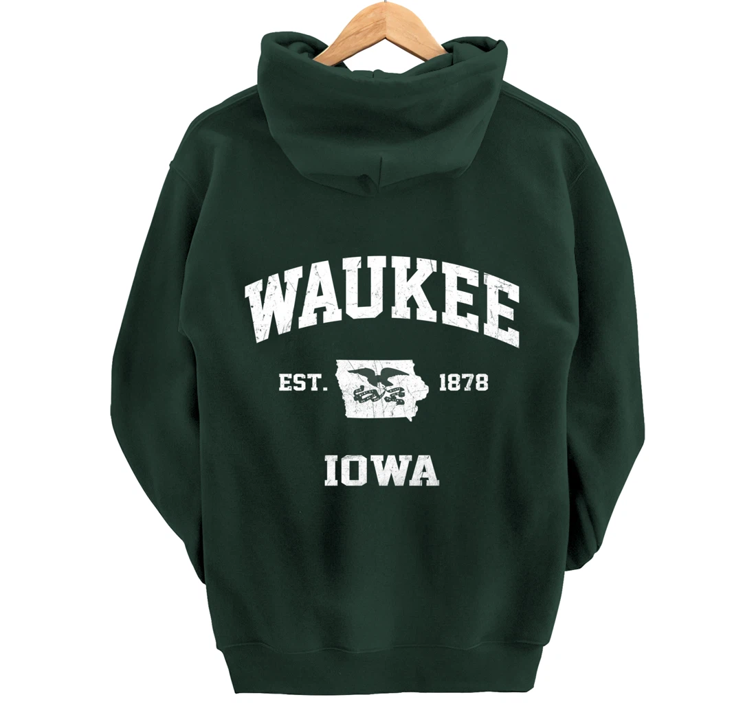 Waukee Iowa IA vintage State Athletic style Pullover Hoodie