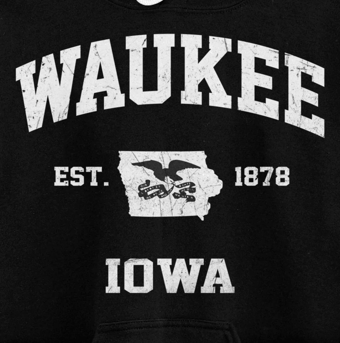 Waukee Iowa IA vintage State Athletic style Pullover Hoodie