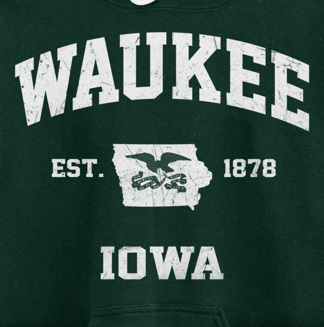 Waukee Iowa IA vintage State Athletic style Pullover Hoodie